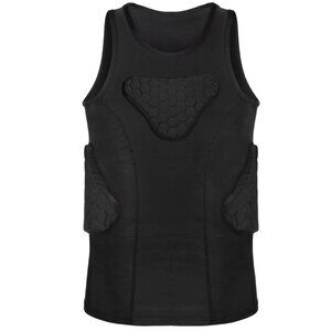 NEW TUOY Youth Padded Compression Sleeveless Rib Chest Protector Football Top YL